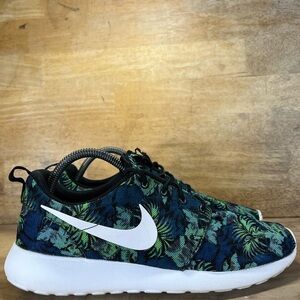 Nike Roshe Run Poison Green Palm Trees Womens Sz 9.5 Running Shoes Sneakers Blue
